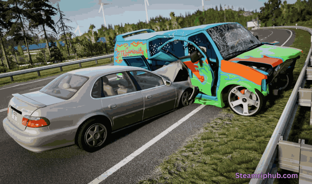 BeamNG Drive realistic car crash screenshot