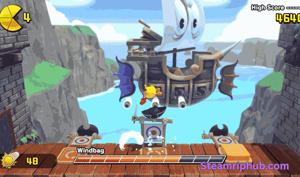 Boss battle scene in Pac-Man World Re-Pac PC