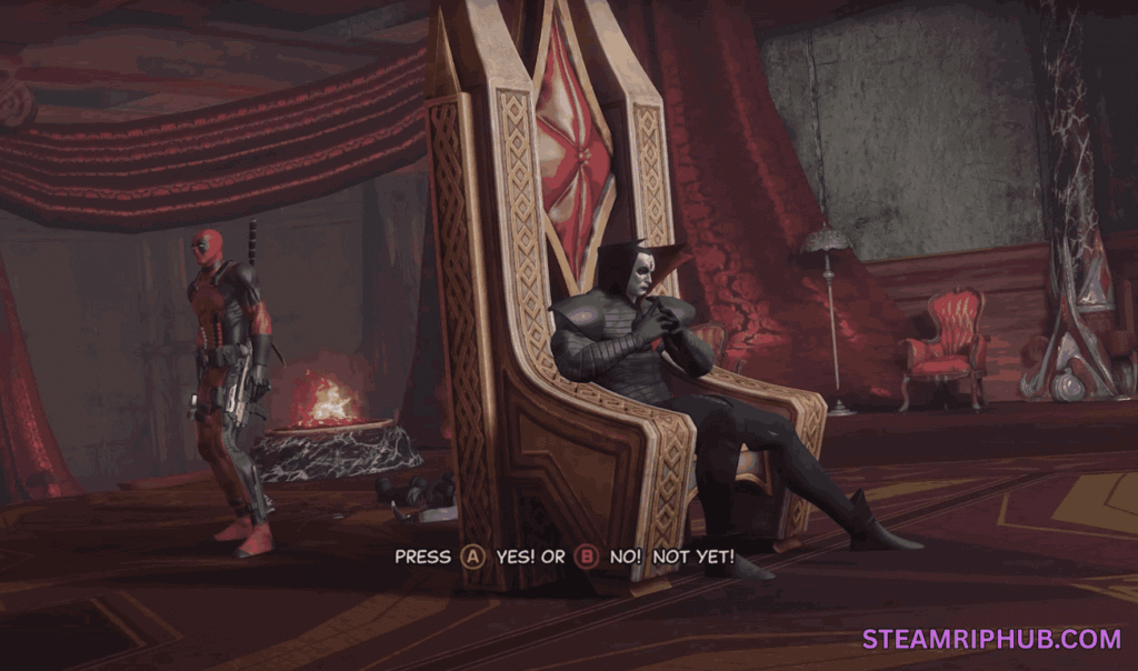 Deadpool fighting enemies in game
