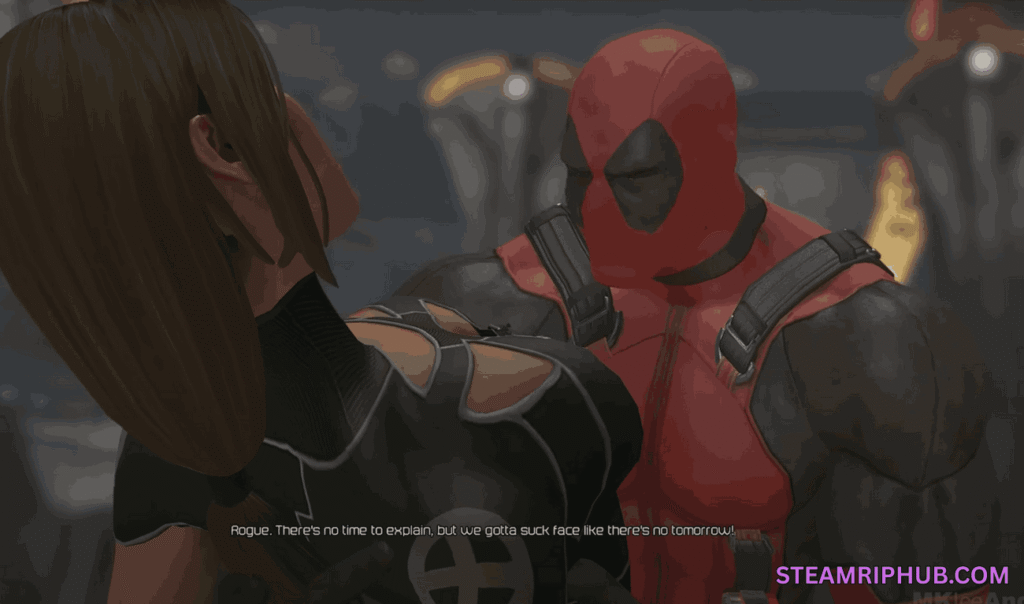 Deadpool game comic-style cutscene