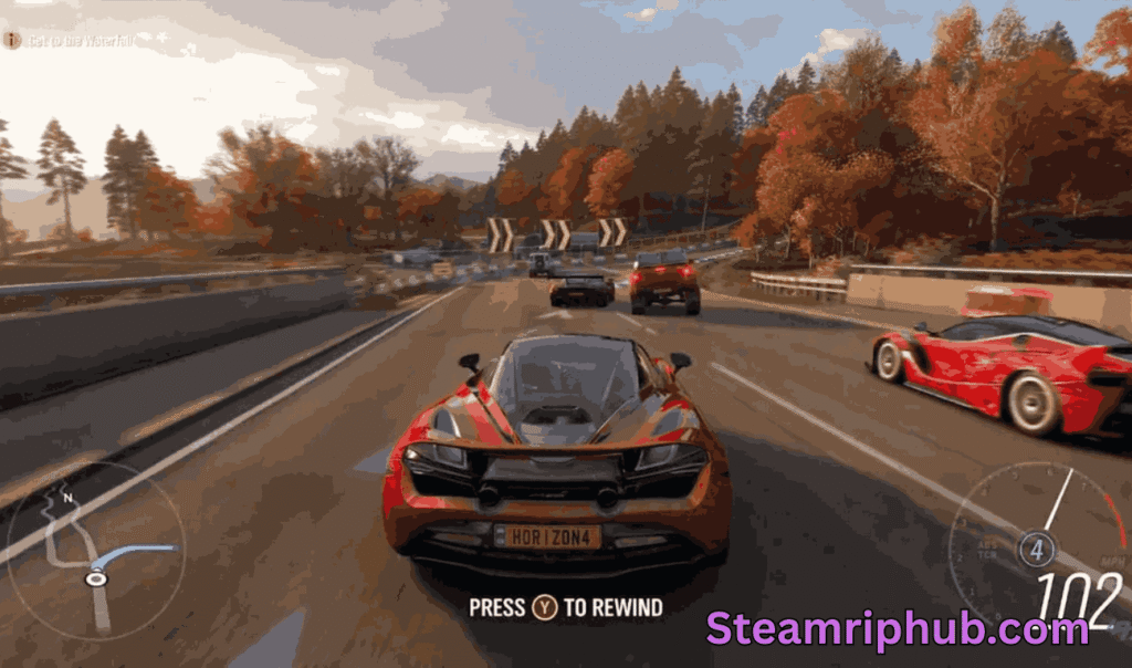 Forza Horizon 4 car lineup showcasing diverse vehicles in-game