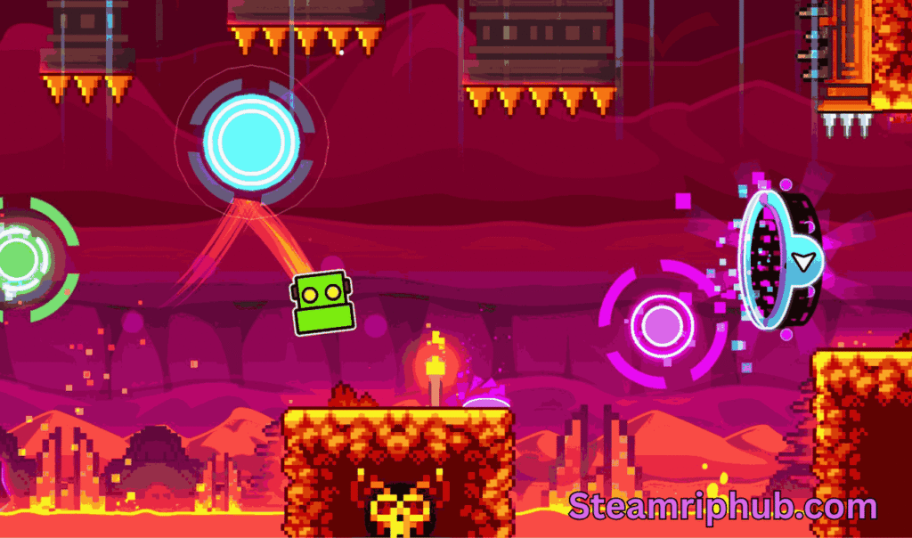 Geometry Dash game title screen on PC