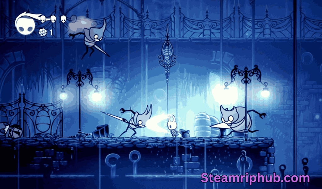 Hollow Knight game cover art showing the Knight character