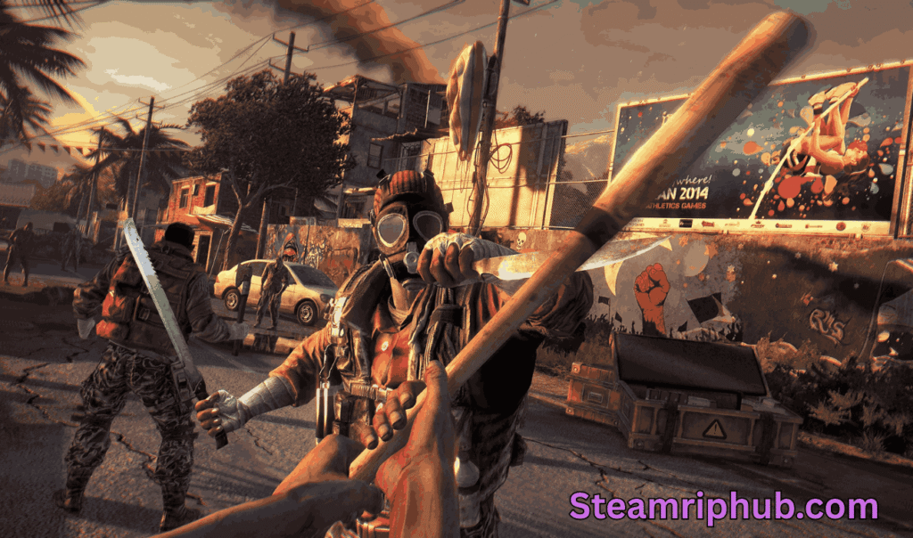 Player fighting zombies in Dying Light PC game