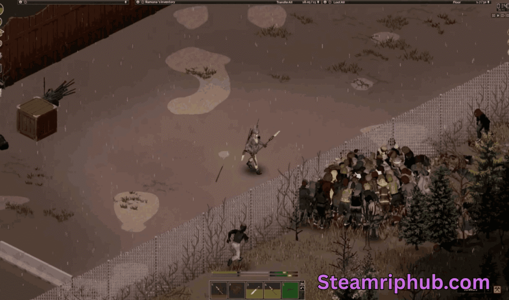 Project Zomboid multiplayer mode zombie horde attack