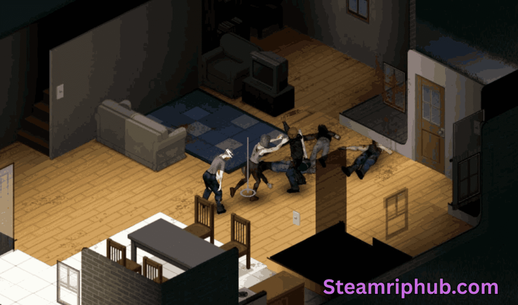 Project Zomboid zombie survival gameplay scene