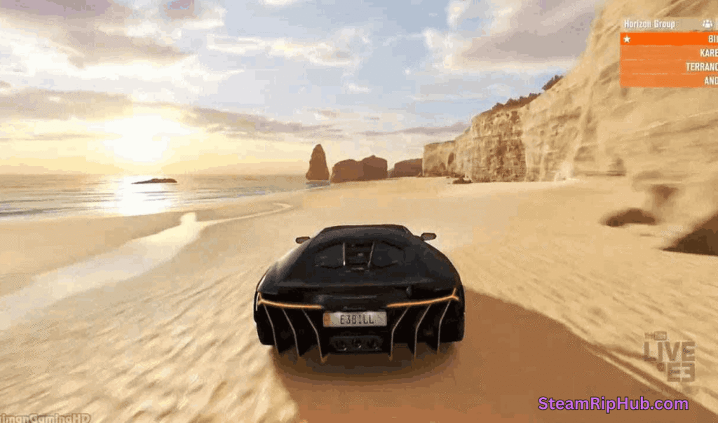 Racing in Forza Horizon 3 with sports car