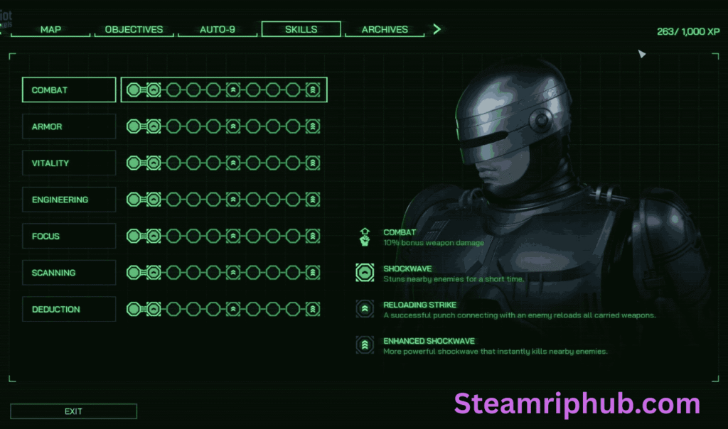 RoboCop Rogue City mission screen on PC
