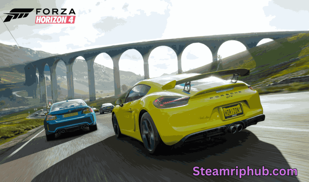 Screenshot of Forza Horizon 4 open-world racing map showing UK landscape