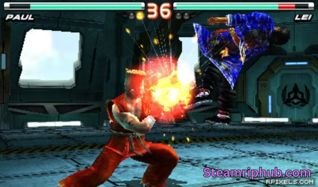Tekken 3 gameplay screenshot showing Jin Kazama